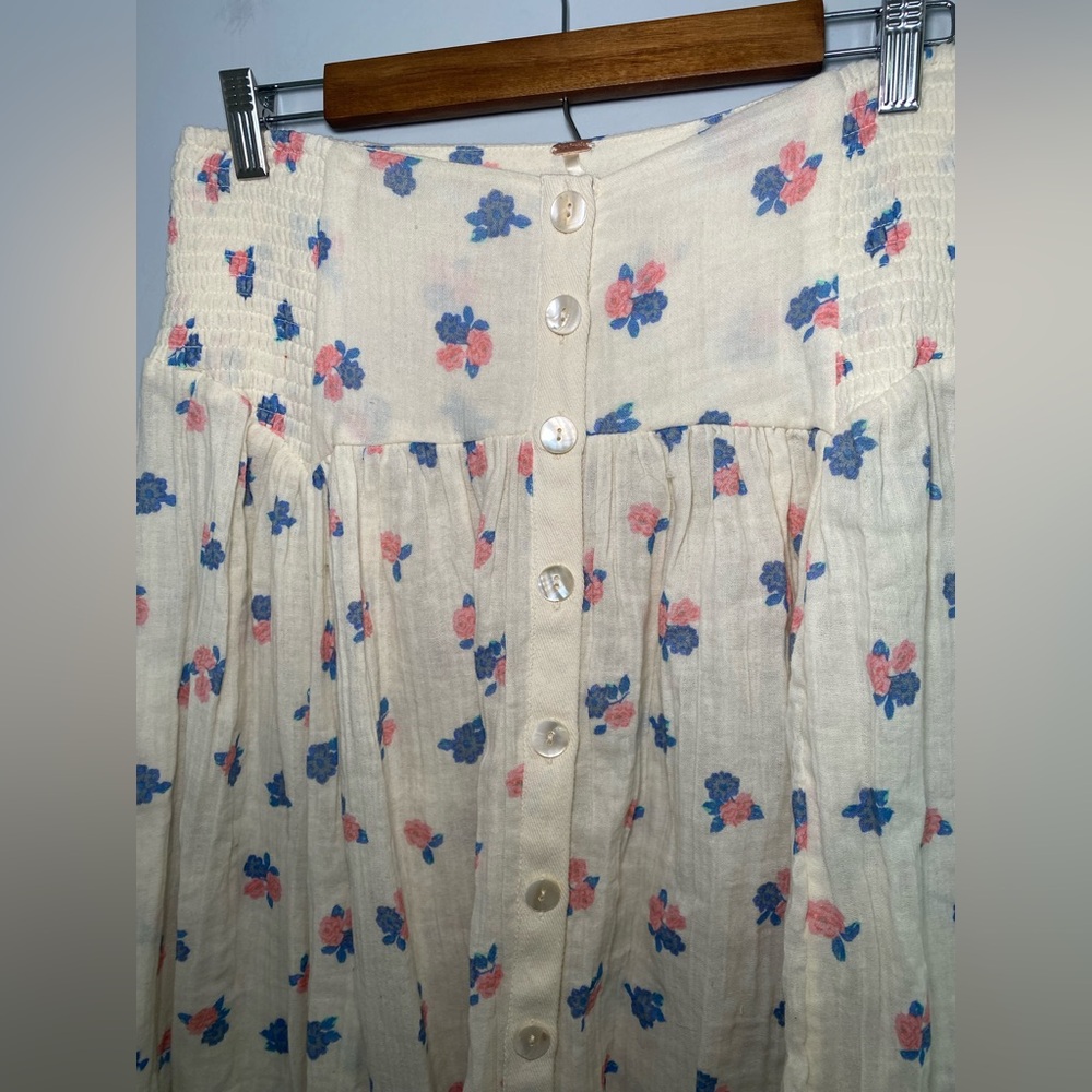 Free People Iris Corset Skirt Floral 100% Cotton Size M - Picture 3 of 9